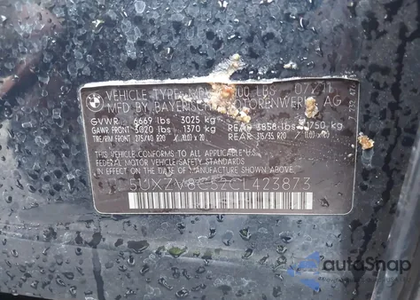 2012 BMW X5 xDrive50I из США, поврежденный, VIN 5UXZV8C52CL423873